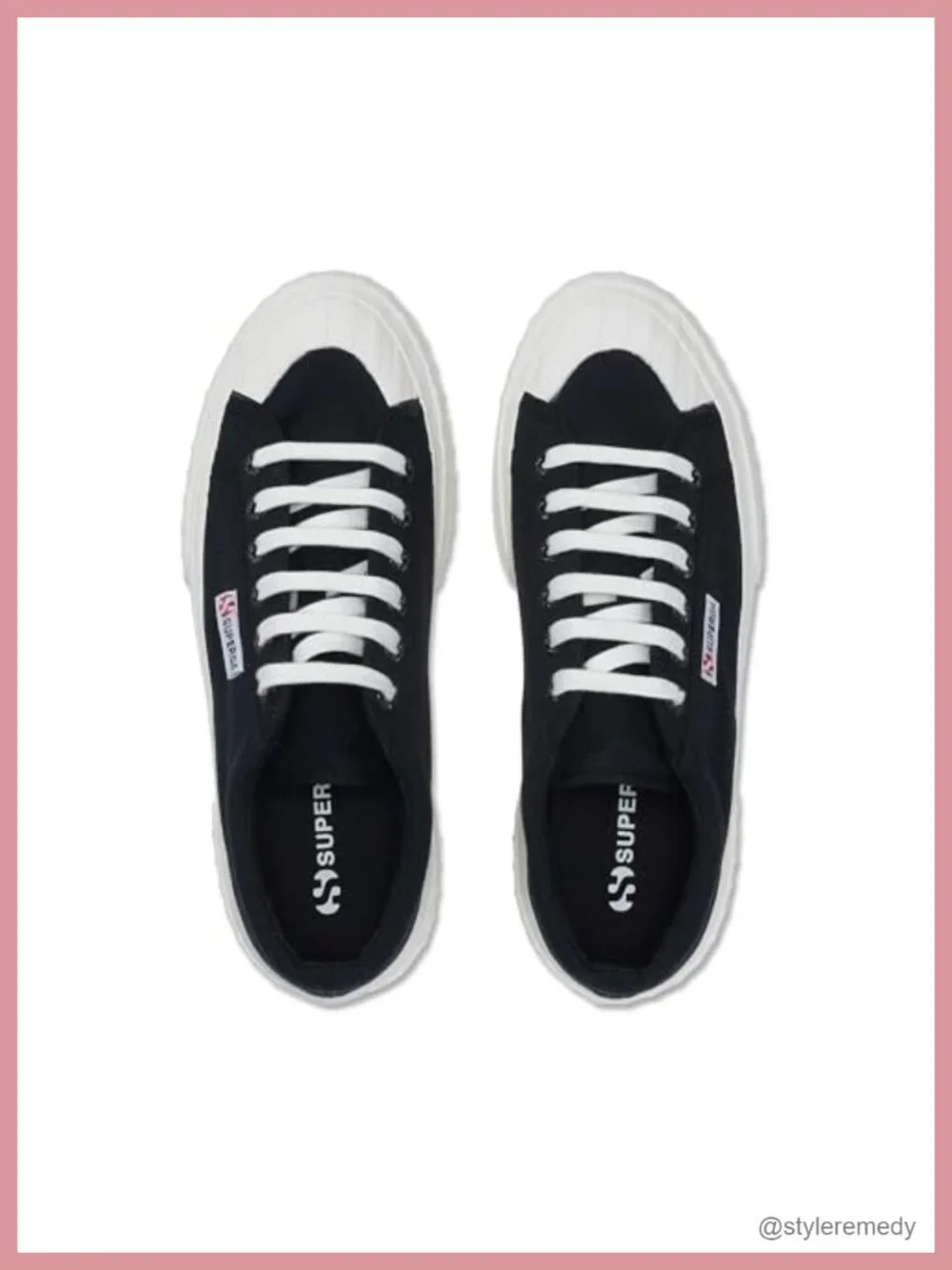 Cotton Platform Sneakers Lace-Up Chunky Sole Cap Toe